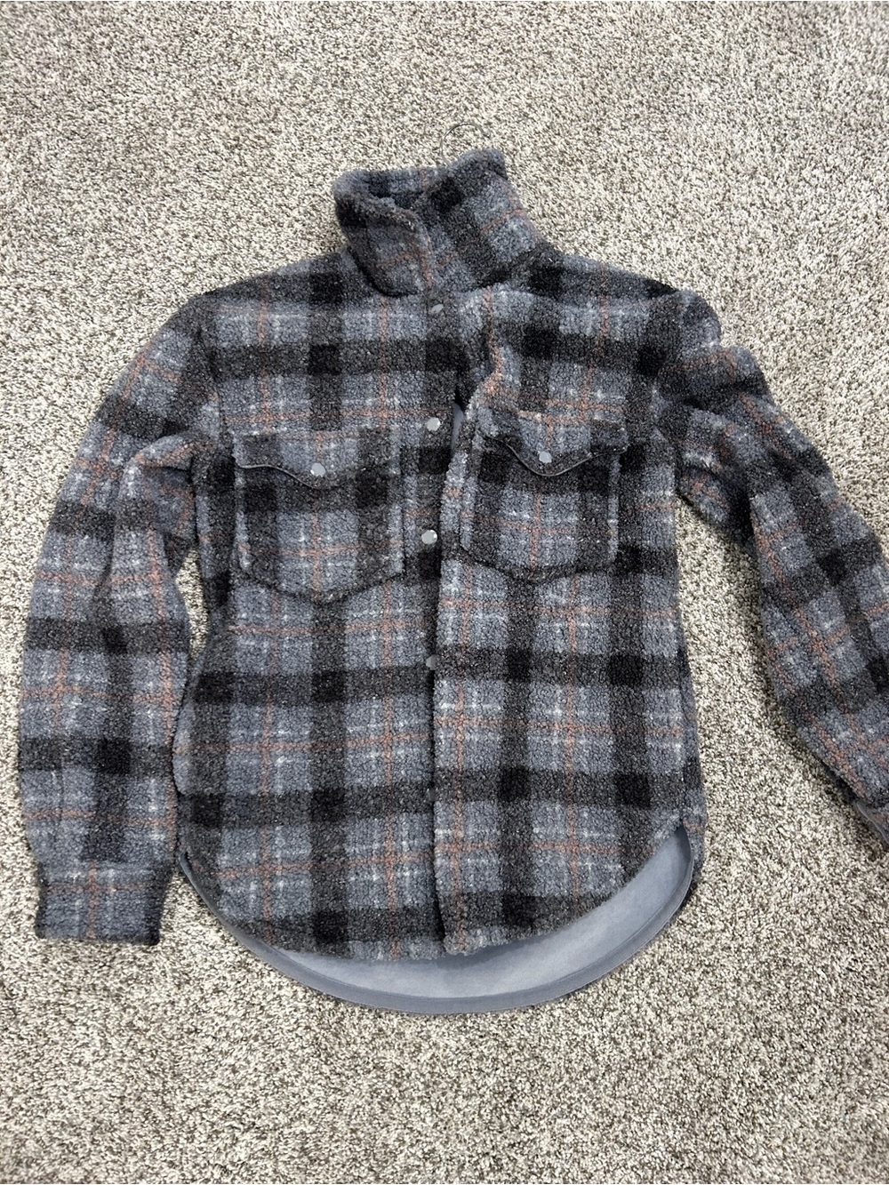 Abercrombie & Fitch Plaid Shacket in Gray, Black and Brown